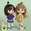 New OB11 bjd Doll Clothes Stripe Shorts Sleeve T-shirt for 1/8 1/12bjd, obitsu11,ob11,molly Doll Accessories Clothing