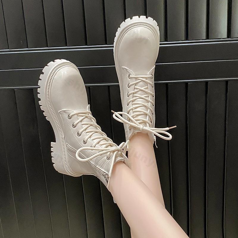 Fashion Women Ankle Boots 2025 Autumn Fashion Retro Short Boots Platform Zipper Comfortable Non Slip Outdoor Leather Boots Botas Mujer