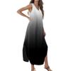 Women's 2024 Summer Casual Loose Sundress Long Dress Print Sleeveless V Neck Split Tshirt Maxi Dresses