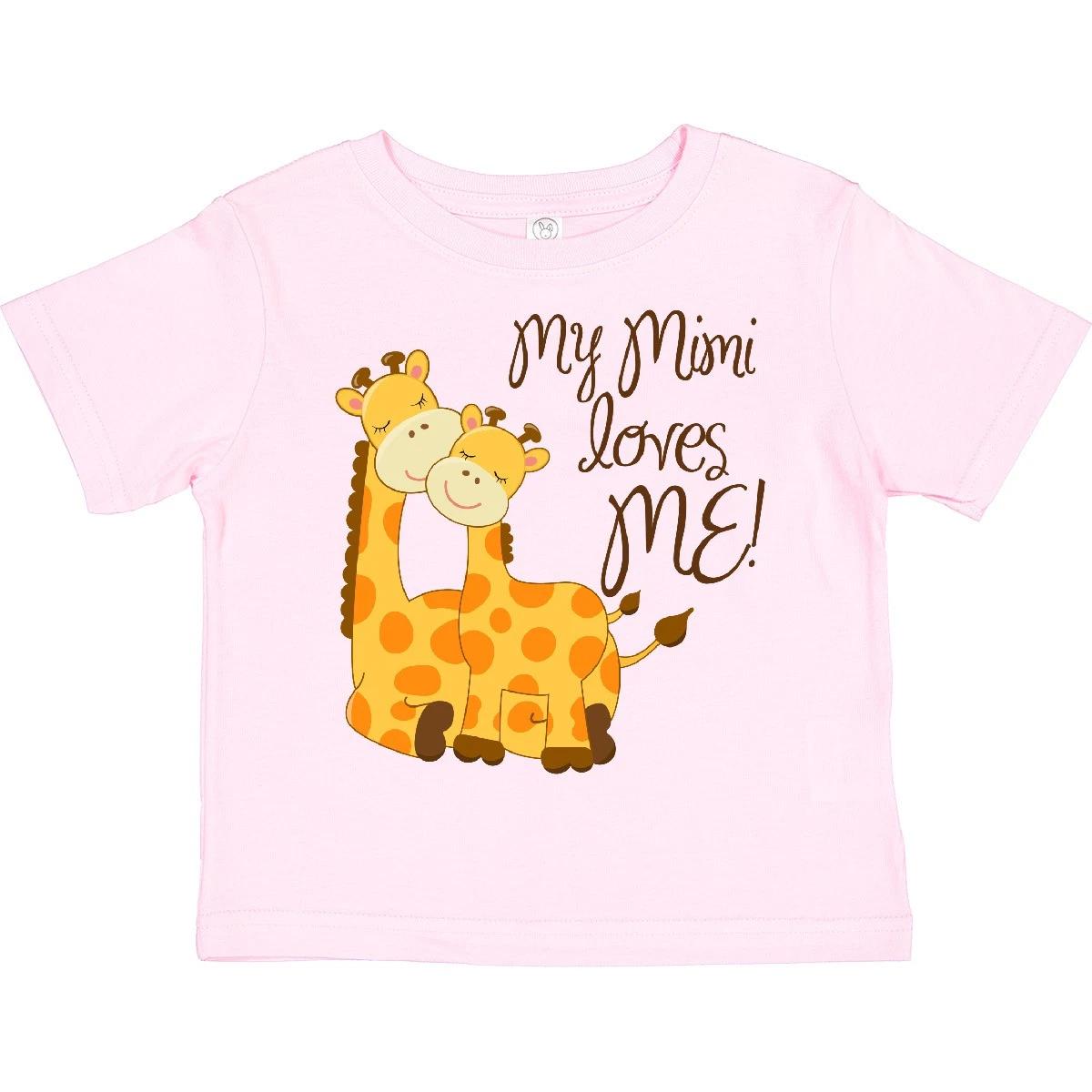 Inktastic My Mimi Loves Me! Toddler T-Shirt Giraffe Loved By Grandma Child Kid 160