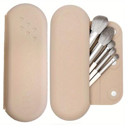 Travel Makeup Brush Holder Silicon Cosmetic Brushes Bag Portable for Getting Ready Travelling Cosmetic Case Makeup Organizers