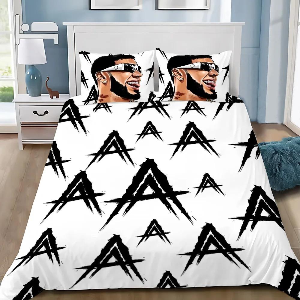 Anuel AA Duvet Cover Pillowcase Hasta Bedding Set Adult Boy Girl Bedroom Decoration Children Single Double Large Size