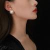 Elegant Retro Silver Pearl Stud Earrings - S925 Sterling