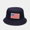 Hot Sale American Flag Labelled Bucket Hat Men and Women Embroidered Sunscreen Basin Hat Sun Hat