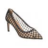 Ferragamo Ilary N70 Mesh   Leather Pump Black