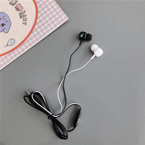 Universal Cute Cartoon Earbuds Bass In-Ear Wired Mic Earphone with Storage Box