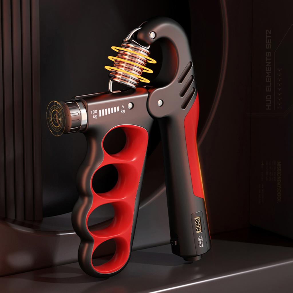 Adjustable Hand Grip Strength Trainer Mechanical Counter 5 100kg Resistance Hand Gripper Orange