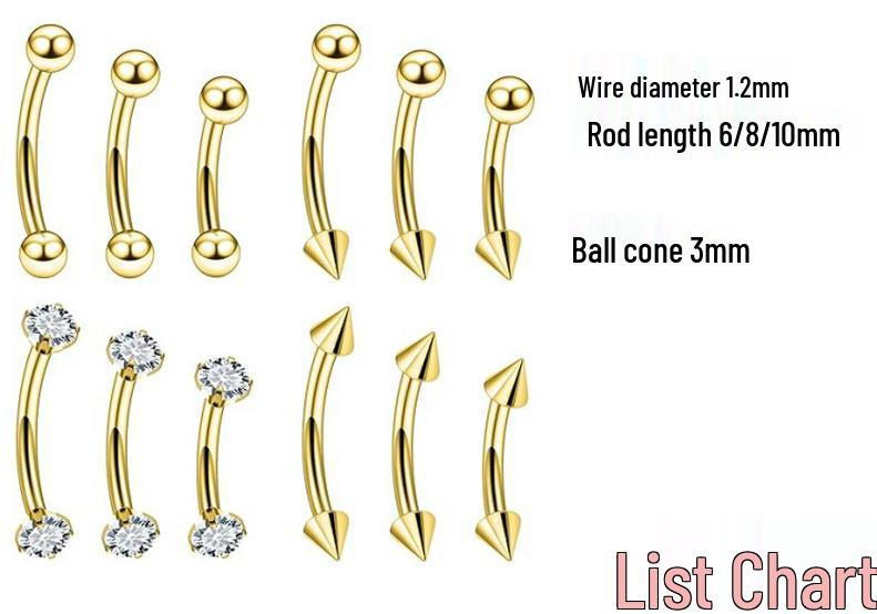 Versatile Piercing Jewelry Set: Nose Rings, Lip Studs, Tongue Rings