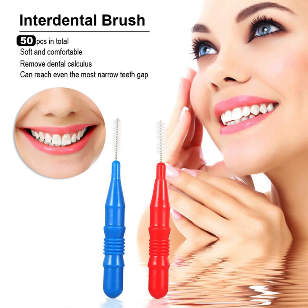 50Pcs Soft Dental Oral Floss Clean Brushes Between Interdental Teeth Care Tool Comfortable Cleaning Interdental Brushes