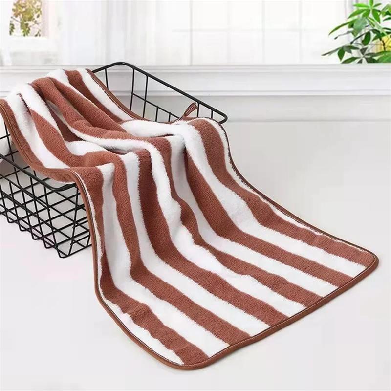 towel Stripes Absorbent Quick Drying Bath Towel Sets Soft Adults Face Hand Towels Bathroom Microfiber Swim Bath Towels
