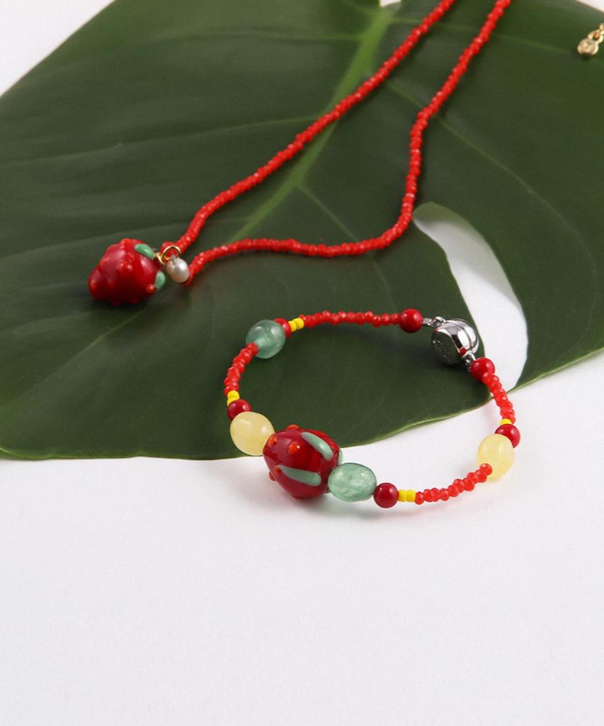 Dana Burton Sweet Strawberry Glass Necklace