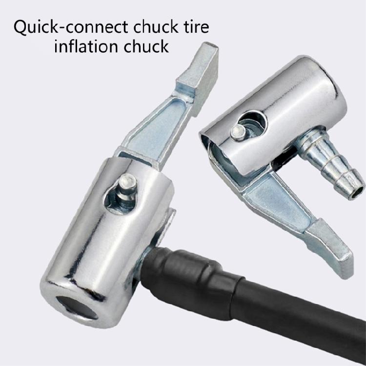 Air Chuck Heavy Duty Closed Flows Locking On Tires Chuck with Clip Adapter 1/4inch Tires Chuck for Tires Inflator Pressure Gaug