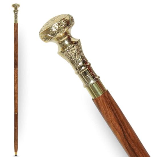 

Трость ручной работы из дерева шишам: Ручка из латуни, Викторианский стиль