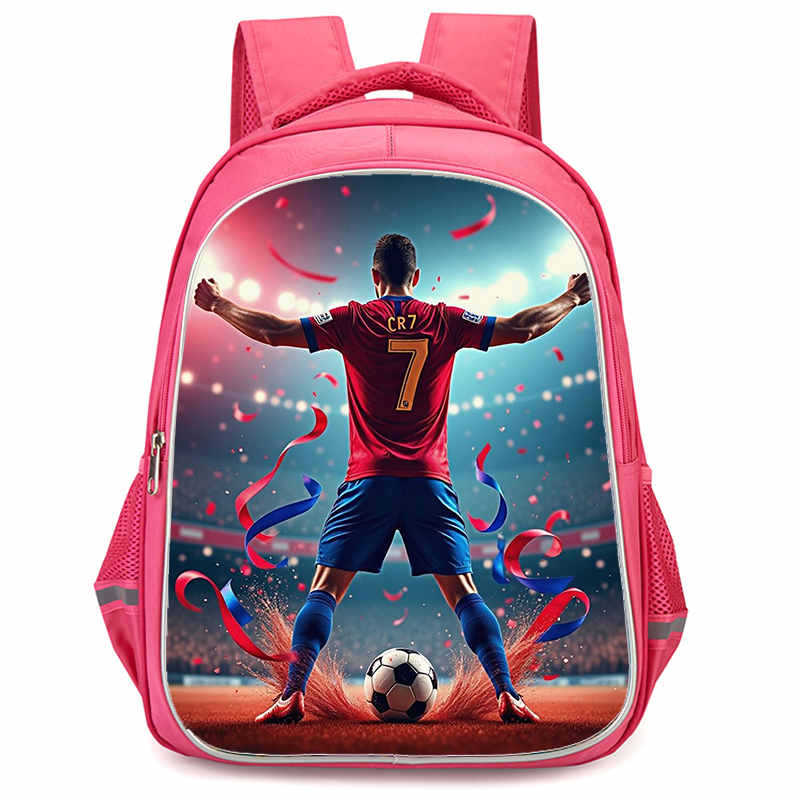 Cr7 Rucksack Hochauflösender Druck Große Kapazität Multifunktion Reißverschluss Oxford Rückenschutz Leichter Rucksack