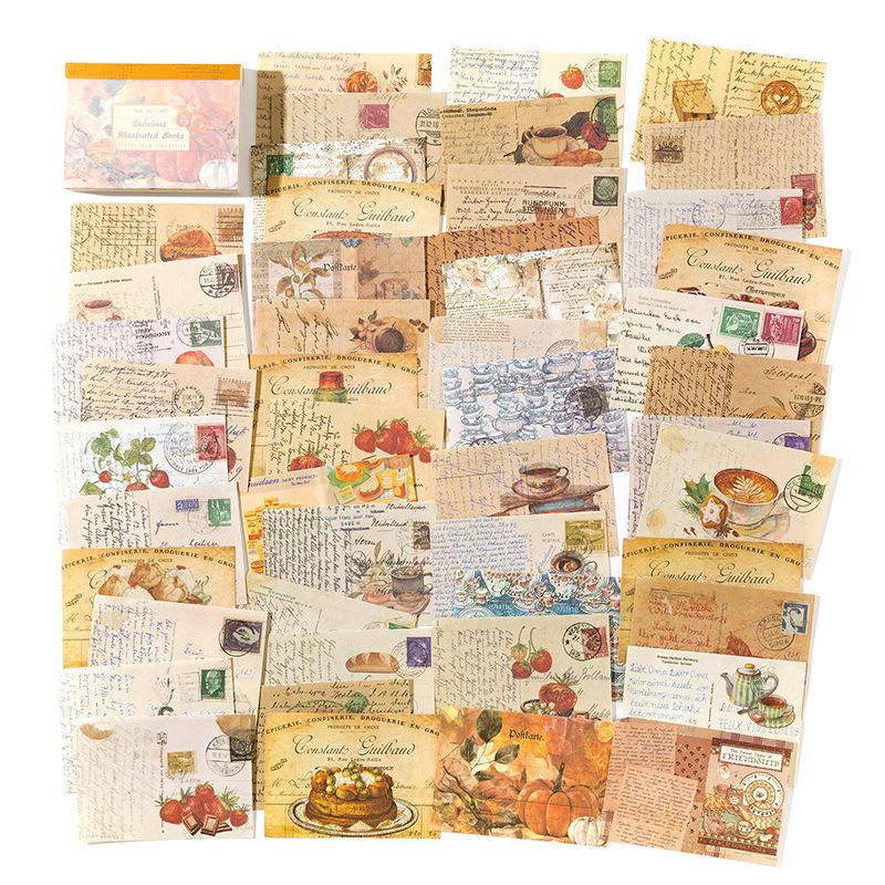 100pcs/lot Memo Pads Material Paper Letter from Time Junk Journal Scrapbooking Cards Retro Background Decoration Paper