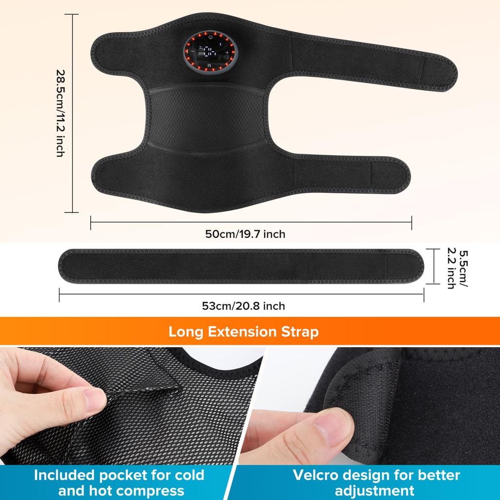 1/2pcs 3 in 1 Massager for Knee Shoulder Elbow Brace 5 Heat & Vibration Massage Belt Home Cordless Muscle Relaxation Heating Pad