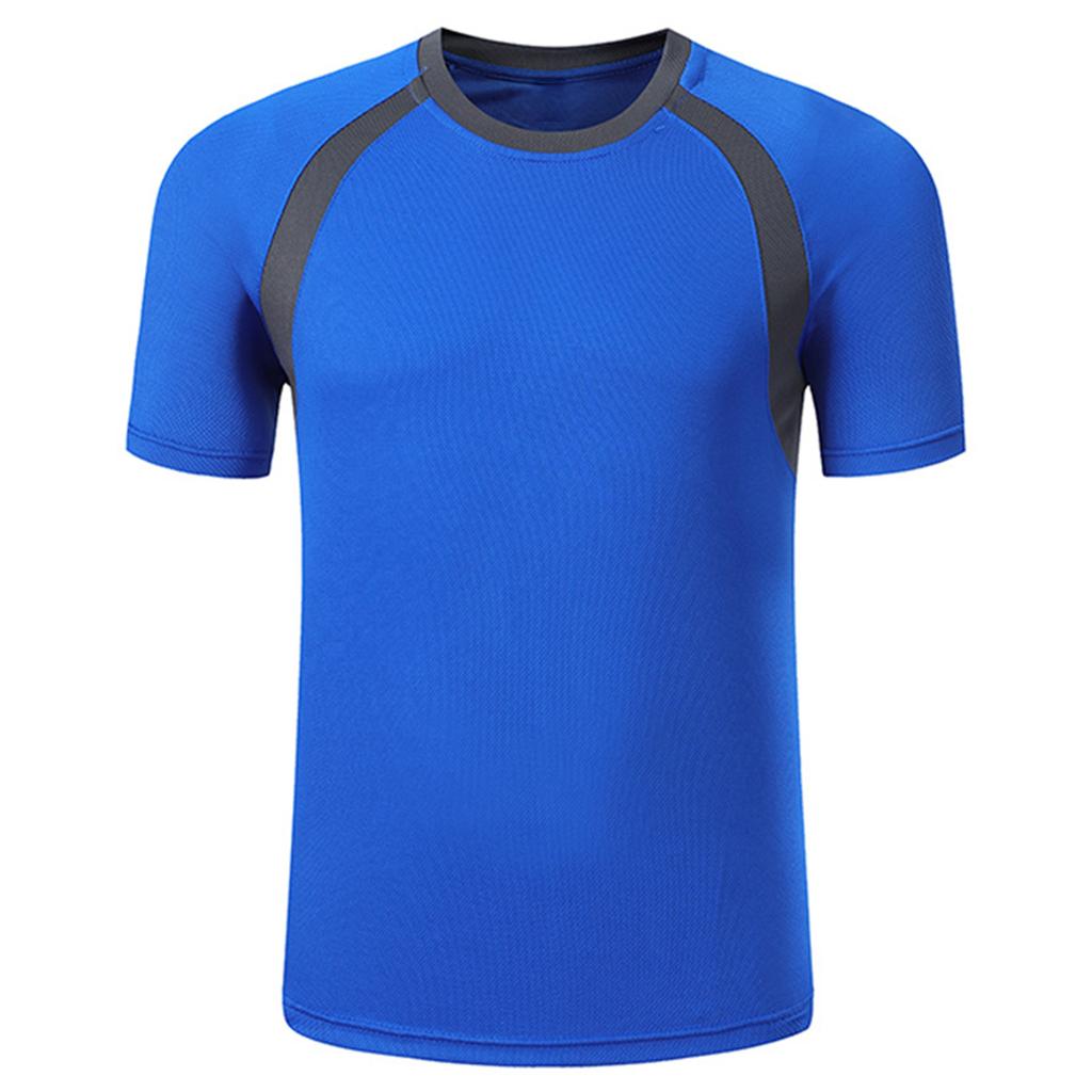 Kids Boys Quick-drying Clothing Short Sleeve Round Neckline Patchwork Style Breathable Sport Top