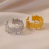 18k Gold Plated Men's Adjustable Geometric Stainless Steel Ring - Korean Style