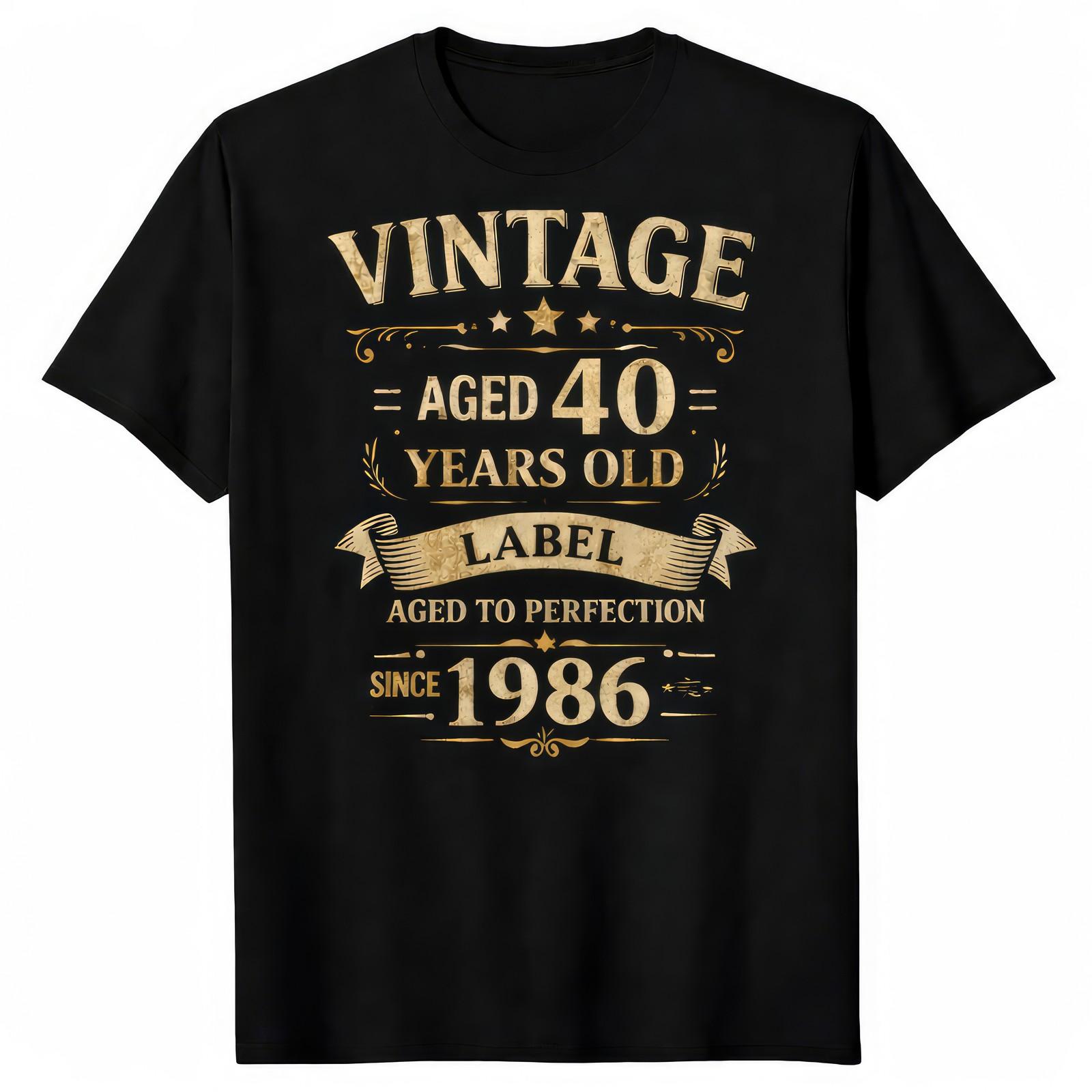 40th Birthday 1986 Aged To Perfection Vintage T-Shirt XXXXL