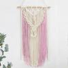 Pink Macrame Wall Hanging Boho Decor Handmade Woven Tapestry for Girls Teen Bedroom Living Room Dorm Nursery Bathroom Decorations