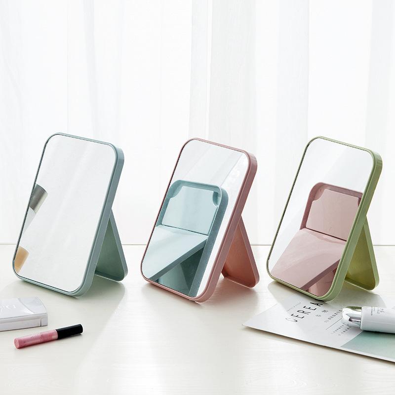 Portable Large Square Princess Mirrors Make Up Mirror High List Size Large Makeup Mirror Desktop Plain Folding Dressing Tool