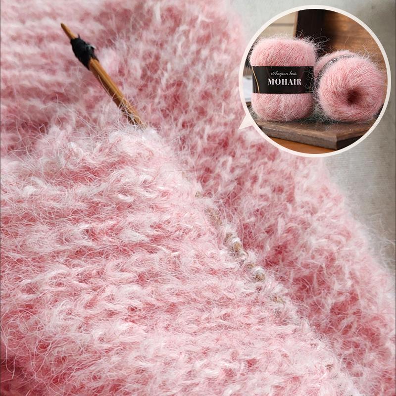 Alpaca Mohair Yarn Hand Woven Sweater Camisole Hat Yarn Ball Handmade DIY Doll Crochet Hook Yarn Ball Handmade Materials