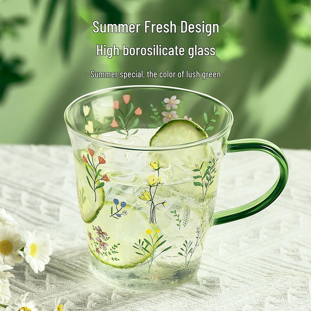 Hochtemperaturbeständiges Glasbecher-Set - Stilvolle Saft- & Milchbecher mit Henkeln (Ausgabe 2025)