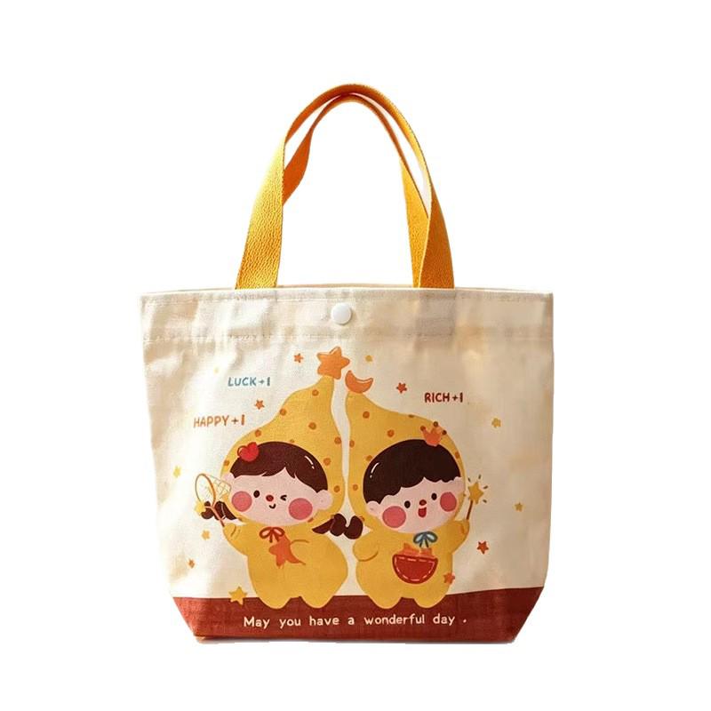Cartoon Canvas Gift Bag for Birthdays, Festivals, Souvenirs, and Outings – Eco-friendly & Durable