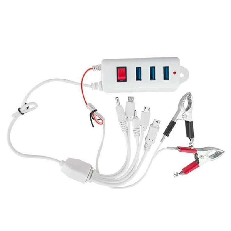 12V-24V 3 USB Clip Charger with Multi Port & Switches Universal Battery Mobile Phone Charger Built in Intelligent Chip