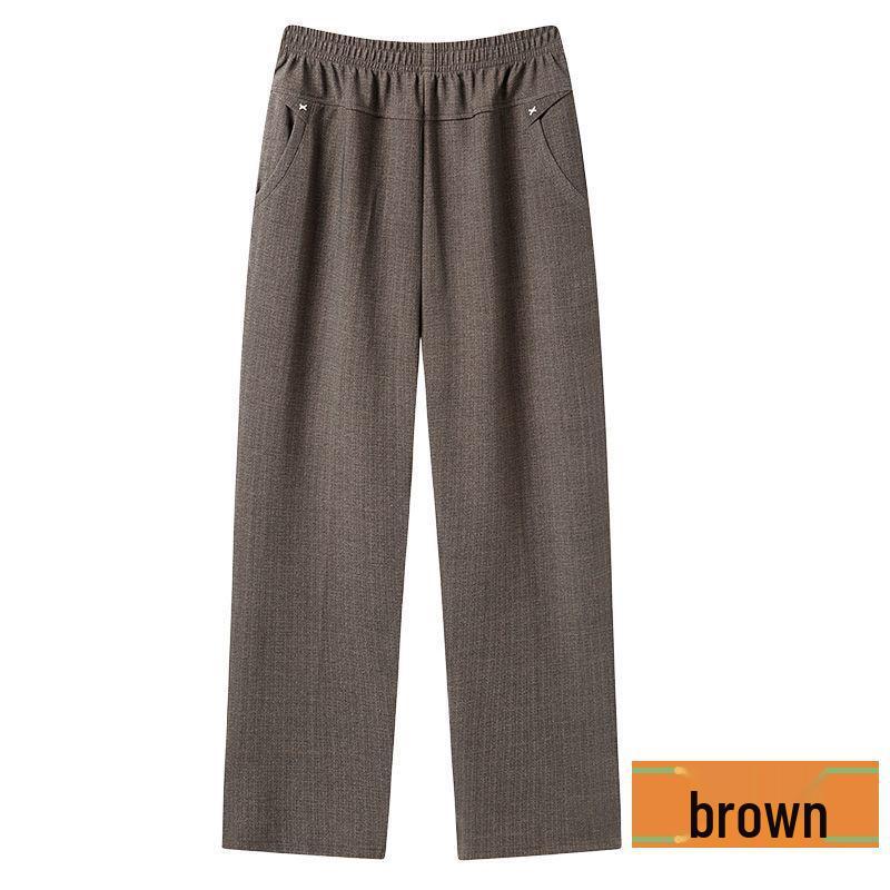 

Autumn & Winter Elastic Waistband Straight-Leg Pants for Middle-Aged & Elderly Women 3XL (120-135 jin)