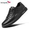 Red Dragonfly Men's Summer White Sports Casual Flat Board Shoes, Breathable and Hollow Design