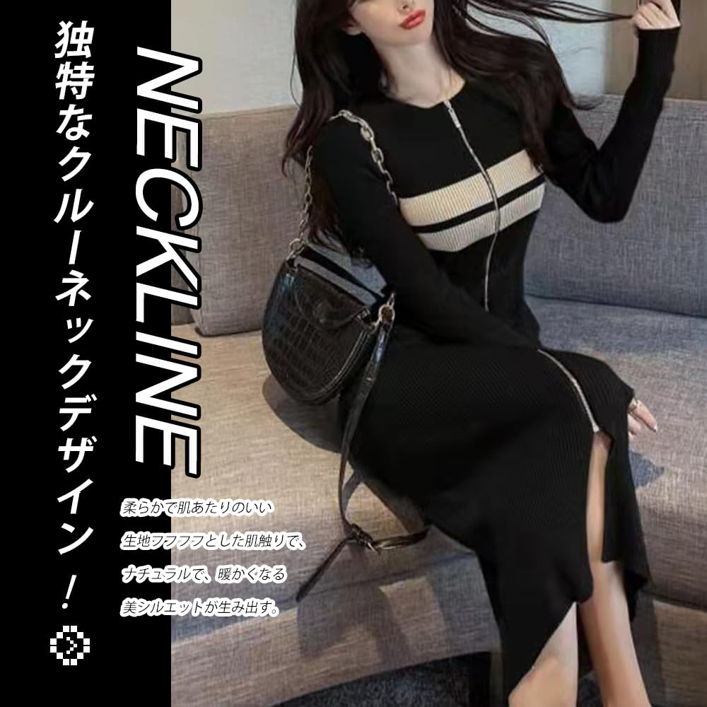 dress with a stylish zipper design [PHOLEEY] Women's one-piece