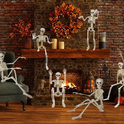 6 Pcs Halloween Decoration Indoor Outdoor - 16 Inch Full Body With Removable Articulated Skeleton For Halloween Indoor Outdoor Party Decoration
