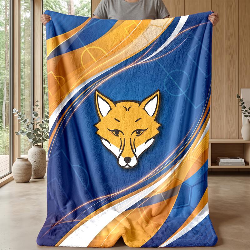 Leicester City Fußball Druck Flanell Decke, Weiche Warme Leichte Überwurfdecke für Sofa Bett Camping