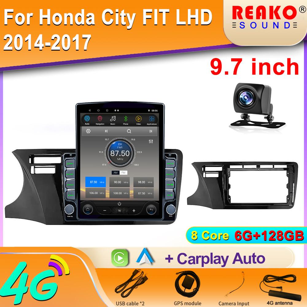 9.7" Vertical Style Tesla Screen Android 12.0 Car Radio For Honda City FIT LHD 2014-2017 Multimedia Video Player GPS Navigation