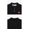 Comme Des Gar Ons Play Red HearT Wappen Polo T shirT Ax T006 051