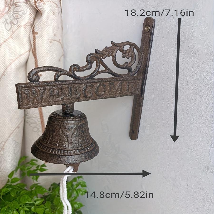 Rustic Cast Iron Doorbell Welcome Sign Wall Three-Dimensional Decoration Retro Iron Hanging Garden Terrace Decoration Doorbell