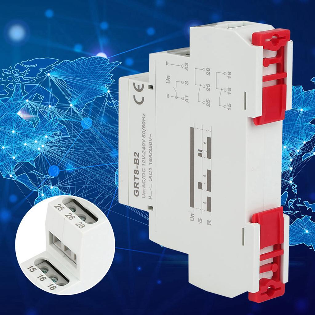 GRT8 B2 Mini Single Function Control Din Rail Time Relay AC DC 12V 240V