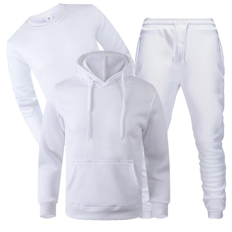 Men's Autumn/Winter Fleece Hoodie & Sweatpants 3-Piece Set - Casual Sportswear Suit