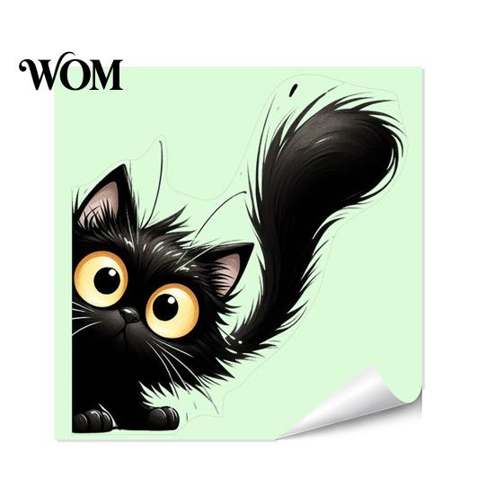 Cute Animal Switch Sticker Luminous Light Decals, Glow in The Dark Cat Sticker, Cartoon PVC Wall Art Mural for Bedroom Living Room Waterproof Decal