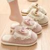 Women's Plush Cotton Slippers - Autumn/Winter 2024 Non-slip, Warm, Poop-Feeling Indoor House Shoes