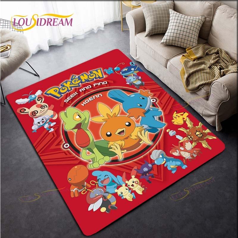 Anime Pokemon Pikachu Rug for Kitchen Doormat Bedroom Carpets for Living Room Laundry Bathroom Non-slip Floor Mat