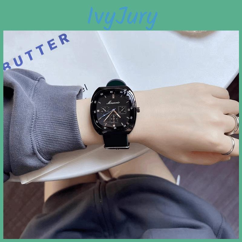Fashion Silicone Watch Strap With Three Eye Blue Needle Male Quartz Watch For Men