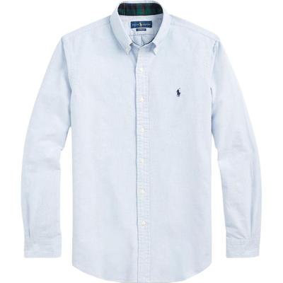 Polo Pony Embroidered Single-Breasted Long Sleeve Shirt Men Shirts Blue MNPOWOV16820053-400