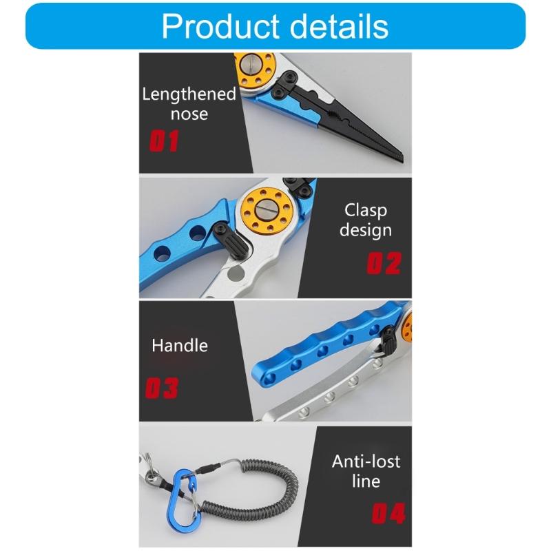 Aluminum Alloy Multifunction Fishing Pliers, Suitable for Anglers Campers Cutting Lines and Hook Removal, Bottle Opening