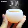 Chinese Style Teacup White Jade Porcelain Kung Fu Tea Set Ceramic Glass Glaze Personal Customized Tea Cup Bowl Teaware Gift