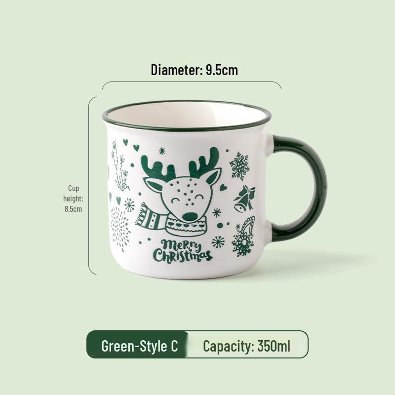 Personalized Christmas Ceramic Mug with Lid and Spoon - Creative Cartoon Design, Perfect for Halloween Gifts