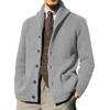 Mens Cardigan Sweater Shawl Collar Cable Knit Button Casual Loose Fleece Long Sleeve Chenille Coats with Pockets