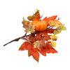 1Pc Artificial Leaves Branch Fake Fall Leaves Pumpkin Branches Maple Leaf Halloween Thanksgiving DIY Crafts Harvest Autumn Decor