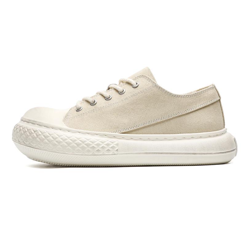 New niche big head couple shoes platform sole light casual old retro breathable canvas shoes board shoes